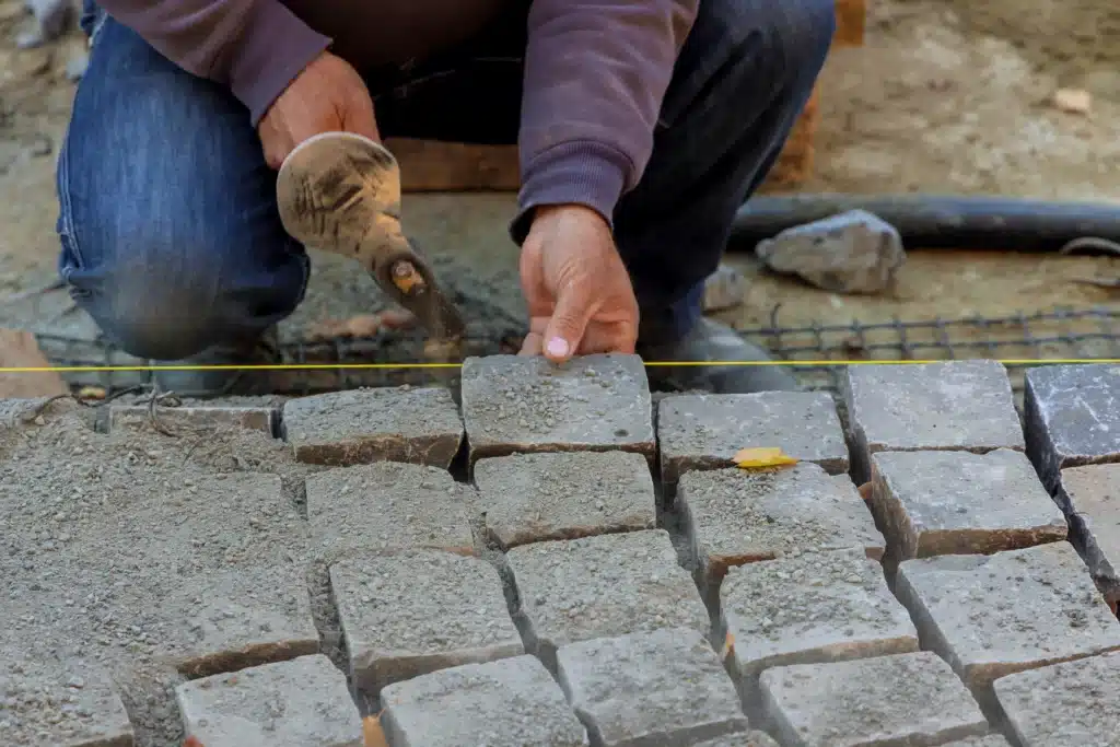 Pose de pavé à Arques